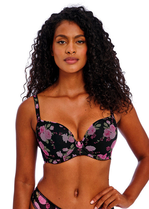 Rose Blossom Black Rose Uw Moulded Plunge T-shirt Bra