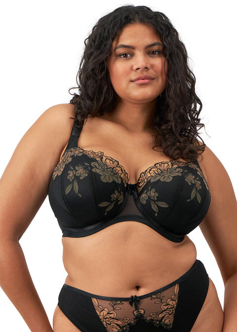 Teagan Black / Almond Uw Padded Half Cup Bra