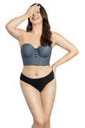 Longline Strapless Bustier( Dark Blue Denim)