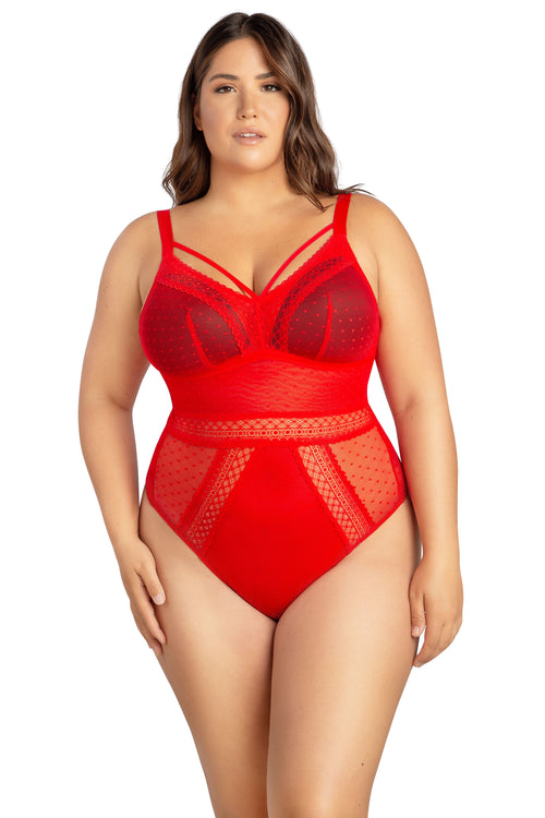 Mia Dot Wire Free Padded Mesh Bodysuit